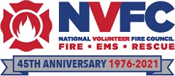 Picture of the National Volunteer Fire Council's 45th anniversary logo with the text 1976 - 2021